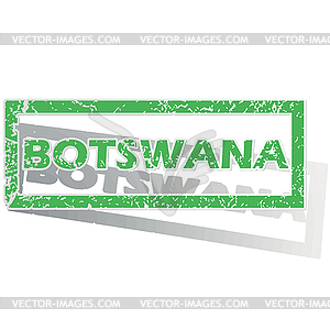 Green outlined Botswana stamp - vector image