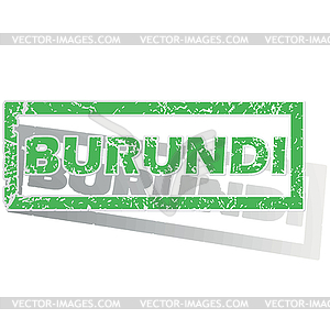 Green outlined Burundi stamp - vector clipart