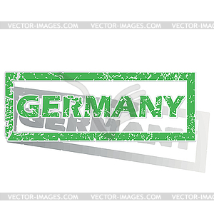 Green outlined Germany stamp - vector clipart