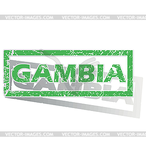 Green outlined Gambia stamp - vector image