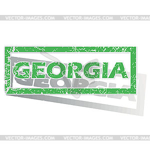 Green outlined Georgia stamp - vector clipart