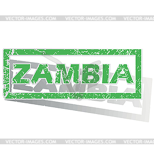 Green outlined Zambia stamp - royalty-free vector image