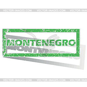 Green outlined Montenegro stamp - vector clipart