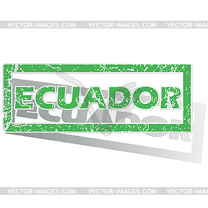 Green outlined Ecuador stamp - vector image