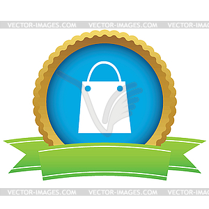 Shopping bag certificate icon - vector image