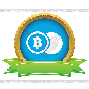 Bitcoin coin certificate icon - vector clipart