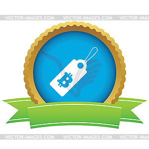 Bitcoin price certificate icon - vector image