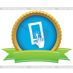 Значок сертификат сенсорный - векторный клипарт / векторное изображение