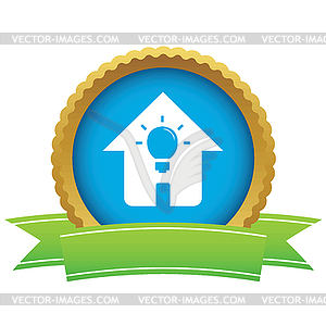 Значок свет сертификат Дом - векторный клипарт / векторное изображение