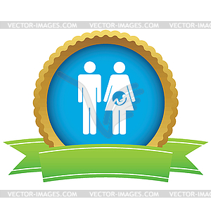 Young family certificate icon - vector clip art