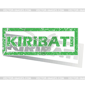 Green outlined Kiribati stamp - vector image