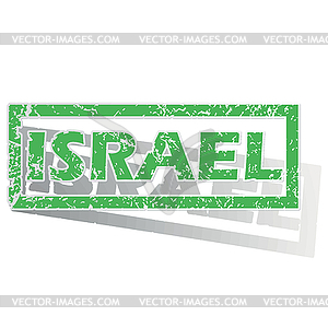 Green outlined Israel stamp - vector image