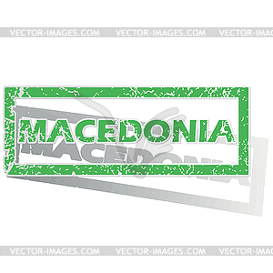 Green outlined Macedonia stamp - vector image