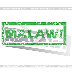Green outlined Malawi stamp - royalty-free vector image