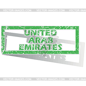 Outlined United Arab Emirates stamp - royalty-free vector image