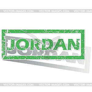 Green outlined Jordan stamp - vector clipart