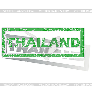 Green outlined Thailand stamp - stock vector clipart