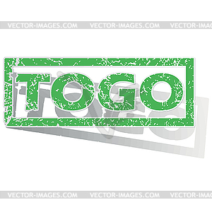 Green outlined Togo stamp - vector image