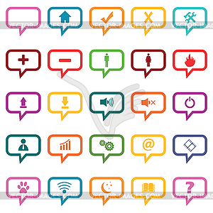 Colored dialog icon set - vector image