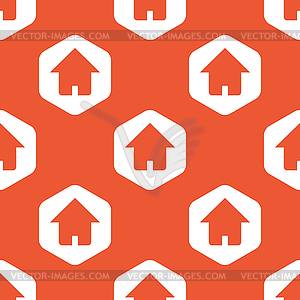 Orange hexagon home pattern - vector image