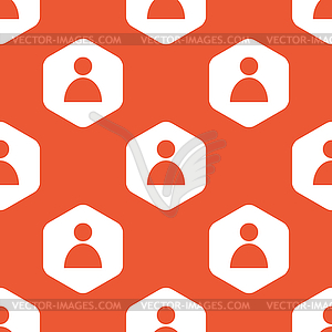 Orange hexagon user pattern - vector image