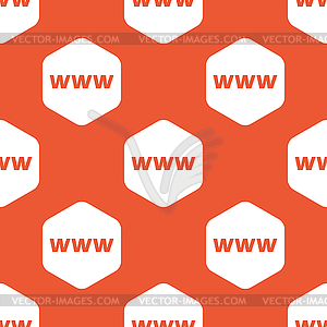 Оранжевый шестиугольник WWW шаблон - векторный клипарт / векторное изображение