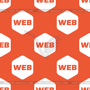 Orange hexagon WEB pattern - vector EPS clipart
