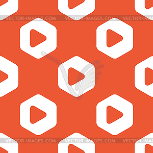 Orange hexagon play pattern - vector clipart