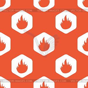 Orange hexagon fire pattern - vector image