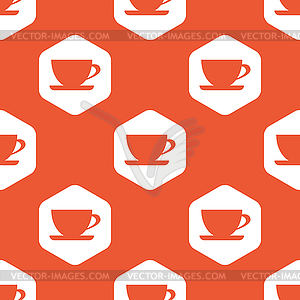Orange hexagon cup pattern - vector clipart