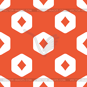 Orange hexagon diamonds pattern - vector image