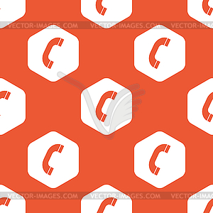 Orange hexagon call pattern - royalty-free vector image