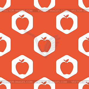 Orange hexagon apple pattern - vector image