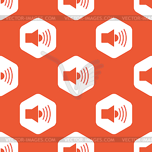 Orange hexagon loudspeaker pattern - vector clipart