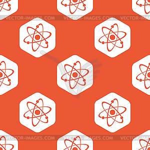 Оранжевый шестиугольник атом шаблон - изображение в векторном виде
