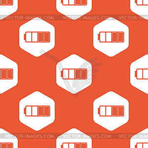 Orange half full battery pattern - vector image