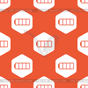 Оранжевый шестиугольник пустой шаблон батареи - векторное изображение EPS