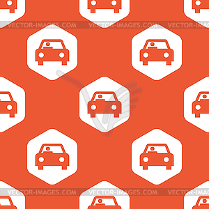 Orange hexagon car pattern - vector image