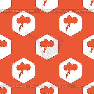 Orange hexagon thunderstorm pattern - vector image