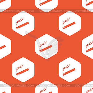 Orange hexagon smoking pattern - vector clipart