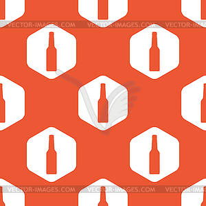 Orange hexagon bottle pattern - vector image
