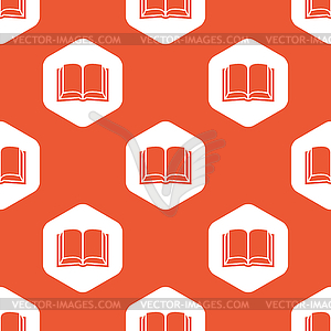 Orange hexagon book pattern - vector clip art