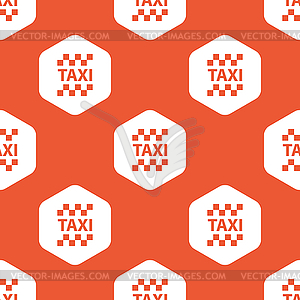 Orange hexagon taxi pattern - vector clip art