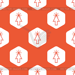 Orange hexagon arrow cursor pattern - vector image