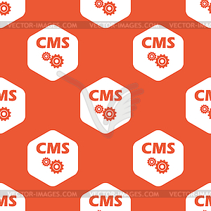 Orange hexagon CMS settings pattern - vector clipart