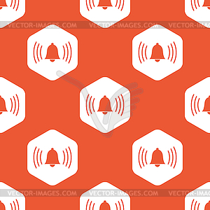 Orange hexagon alarm pattern - vector image