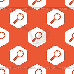 Orange hexagon search pattern - vector clipart