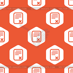 Orange hexagon declined document pattern - royalty-free vector image