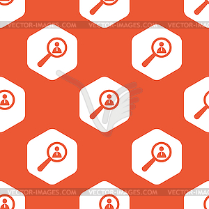 Orange hexagon user details pattern - vector clip art