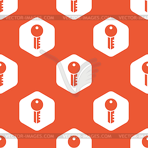 Orange hexagon key pattern - vector image